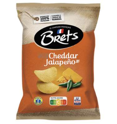 Chips saveur cheddar et Jalapeño, Brets (125 g)