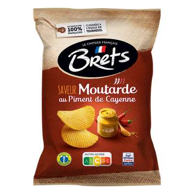 Chips saveur moutarde piment de Cayenne, Brets   (125 g)