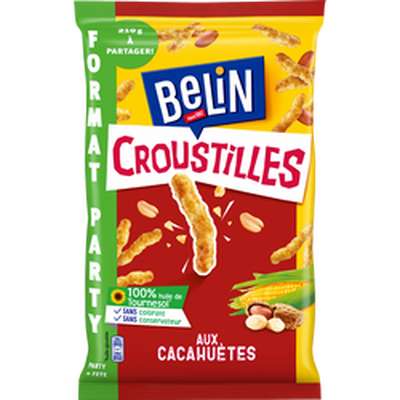 Biscuits apéritifs Croustille cacahuètes party, Belin (210 g)