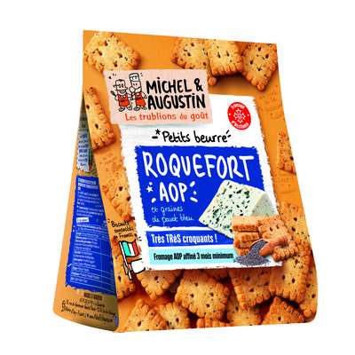 Petits beurres apéritif roquefort et graines de pavot bleu, Michel et Augustin (100 g)