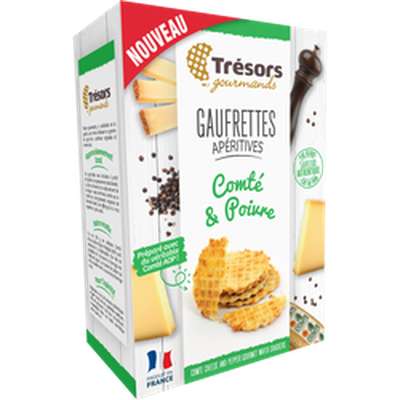 Gaufrettes apéritives Comté Poivre, Tresor Gourmand (60 g)