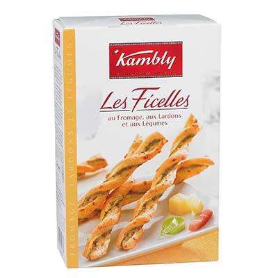 Ficelles au fromage et aux légumes, Kambly (100 g)