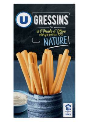 Gressins nature à l'huile d'olive, U (125 g)