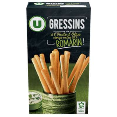 Gressins à l'huile d'olive et romarin, U (125 g)