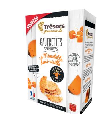 Gaufrettes aperitives mimolette demi vieille, Trésors gourmands (60 g)