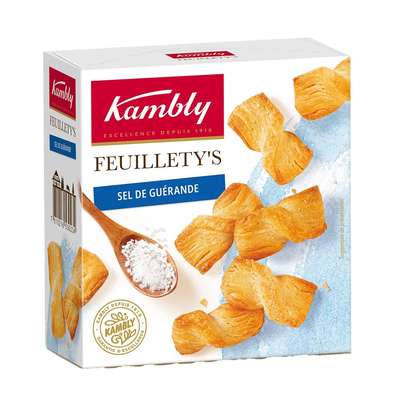 Snacks feuilletés au beurre et sel de Guérande Feuillety's, Kambly (80 g)
