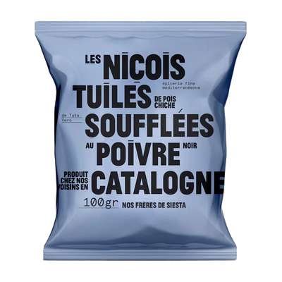 Tuiles soufflées de pois chiches au poivre noir de Tonton Marco, Les Niçois (100 g)