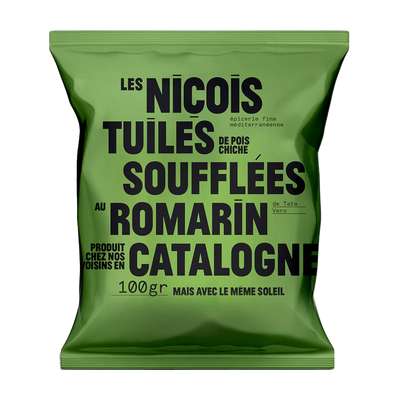Tuiles soufflées de pois chiches au romarin de tata Vero, Les Niçois (100 g)