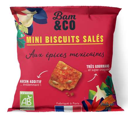Mini crackers épices méxicaines BIO, BAM&Co (30 g)