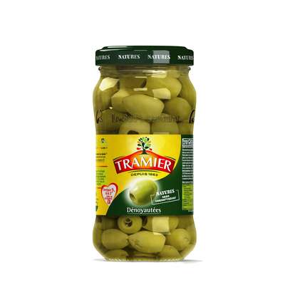 Olive verte dénoyautées, Tramier (160 g)
