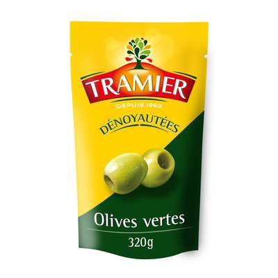Olives vertes dénoyautées, Tramier (320 g)