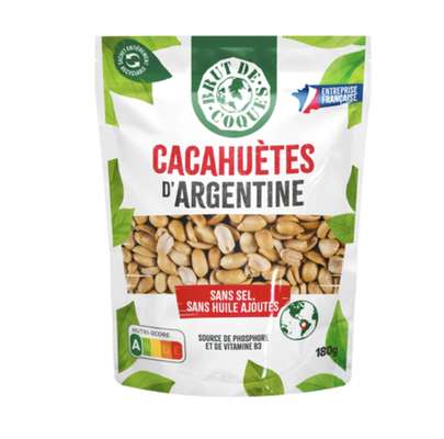 Cacahuètes grillées sans sel, Brut de coques (180 g)