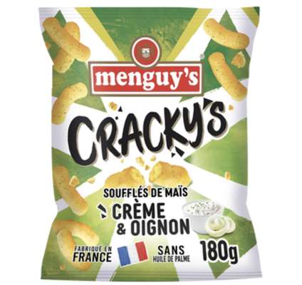 Cracky's soufflés de maïs saveur crème & oignon, Menguy's (180 g)