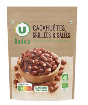 Cacahuètes salées BIO, U  (100 g)