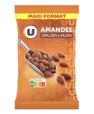 Amandes grillées salées, U   (500 g)