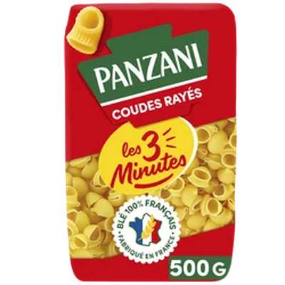 Coudes rayés cuisson rapide, Panzani (500 g)