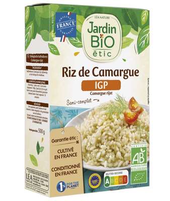 Riz de Camargue semi-complet BIO, Jardin Bio (500 g)