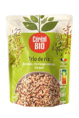 Trio de riz au naturel BIO, Céréal Bio (220 g)