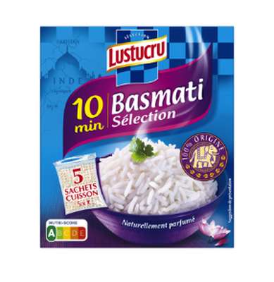 Riz basmati 10 min en sachet, Lustucru (5 x 90 g)