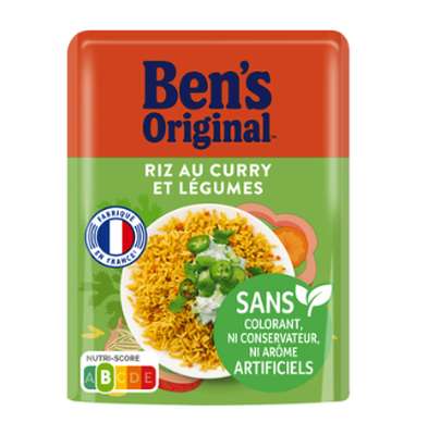 Riz cuisiné au curry et légumes express 2min, Ben's (220 g)