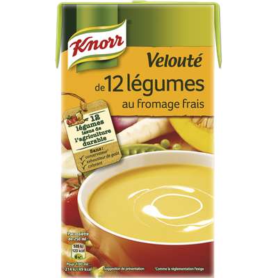 Soupe velouté de 12 légumes au fromage frais, Knorr (1 L)