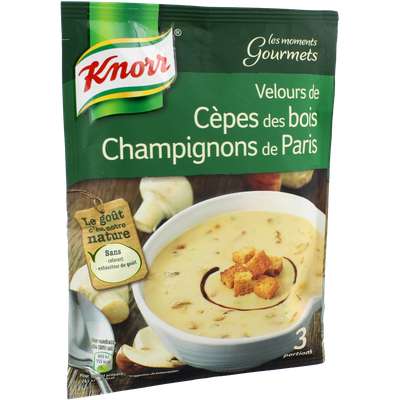 Soupe Velours cèpes des bois deshydratée, Knorr (91 g)
