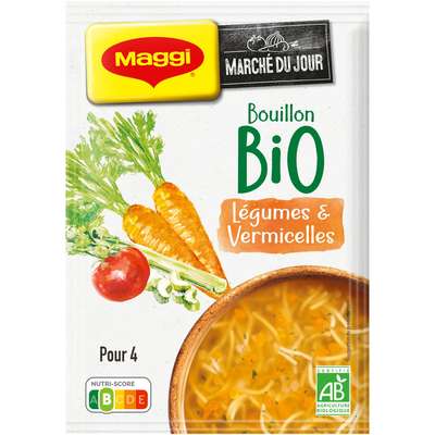 Potage bouillon de légumes et vermicelles BIO, Maggi (60 g)