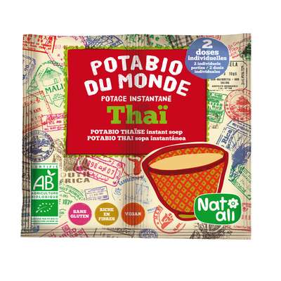 Potage instantané Potabio thaï sans gluten, végan, sans huile de palme BIO , Natali (2 sachets)