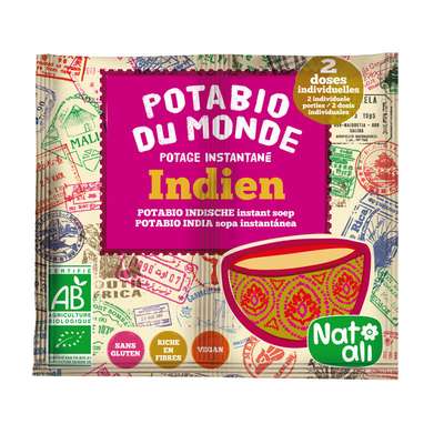Potage instantané Potabio indien sans gluten, végan, sans huile de palme BIO, Natali (2 sachets)