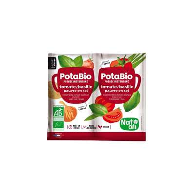 Potage instantané Potabio tomate-basilic sans sel BIO , Natali (2 sachets)