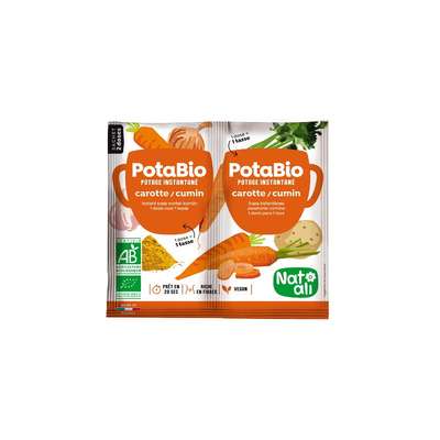 Potage instantané Potabio carotte au cumin BIO , Natali (2 sachets)