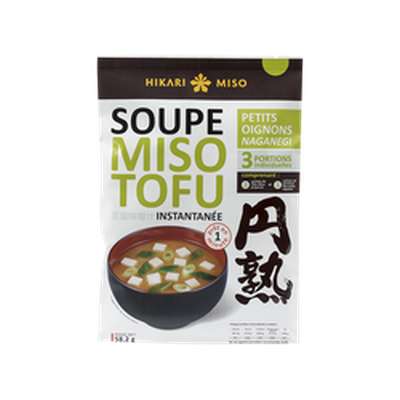 Soupe instantanée miso tofu oignons naganegi, Hirari Miso (58 g)