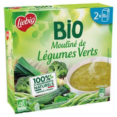 Soupe moulinée de légumes verts bio, LIEBIG (2 x 30 cl)
