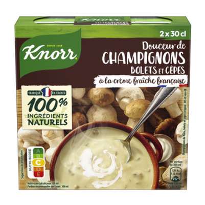 Soupe douceur de champignons à la crème fraîche, Knorr (2 x 30 cl)