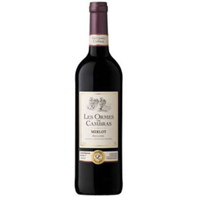 Merlot rouge, Les Ormes de Cambras, Pays d'Oc (75 cl)