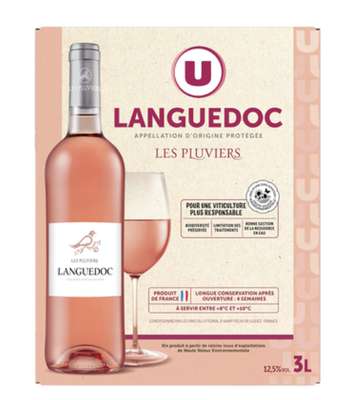 Vin Languedoc IGP rosé U Les Pluviers, (Bib 3 L)