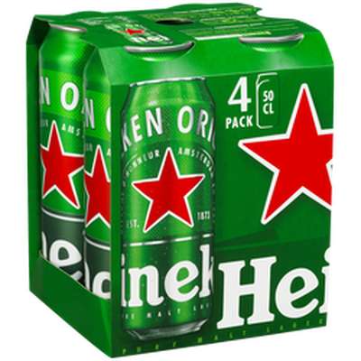 Pack de Heineken 5° (4 x 50 cl - canettes)