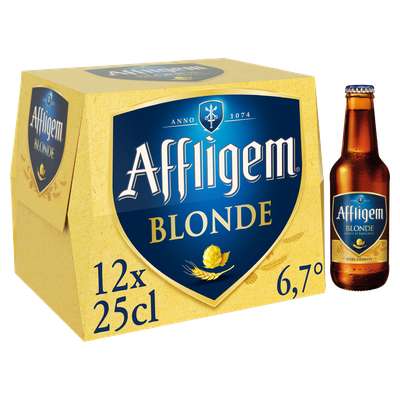 Pack de bière cuvée blonde d'abbaye, Affligem, 6.7° (12 x 25 cl)