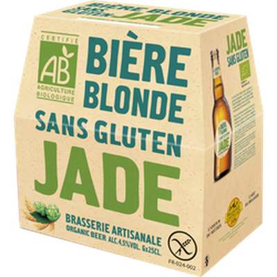Pack de bière blonde sans gluten BIO, Jade, 4.5° (6 X 25 cl)