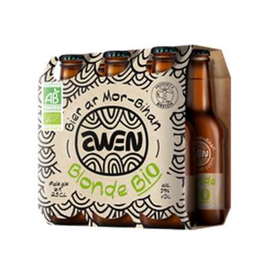 Bière blonde BIO, Awen, 5° (pack de 6 x 25 cl)