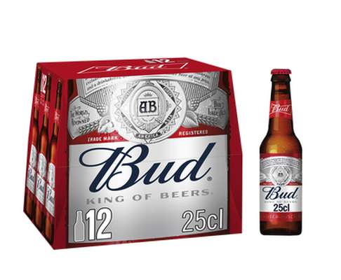 Pack de bière blonde 5°, Bud (12 x 25 cl)