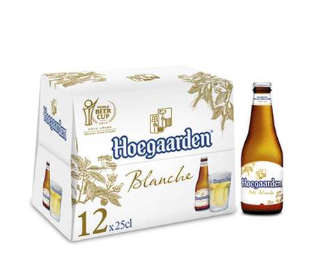 Pack de bière blanche 4.9°, Hoegaarden (12 x 25 cl)