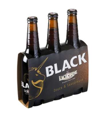 Pack de bière brune 6°, Black Licorne (33 cl x 3)