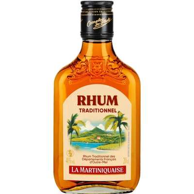 Rhum ambré La Martiniquaise Flask 40° (20 cl)
