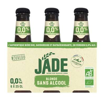 Pack de bière blonde 0° sans alcool BIO, Jade (6 x 25 cl)
