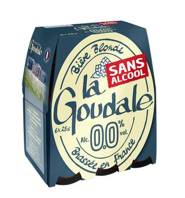 Pack de bière blonde à l'ancienne 0,0°, La Goudale (6 x 25 cl)