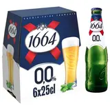 Pack de bière blonde 0° sans alcool, 1664 (6 x 25 cl)