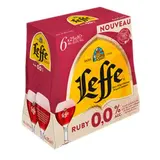 Pack de bière 0° sans alcool Ruby fruits rouge, Leffe (6 x 25 cl)