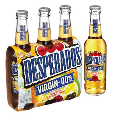 Pack de bière sans alcool aromatisée agrumes virgin 0°, Desperados (3 x 33 cl)