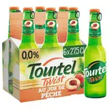 Pack de bière sans alcool aromatisée pêche, Tourtel Twist (6 x 27,5 cl)
